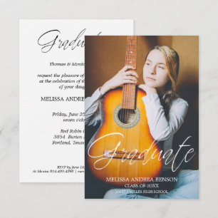 Whimsical Script Typography Graduate High School Invitation