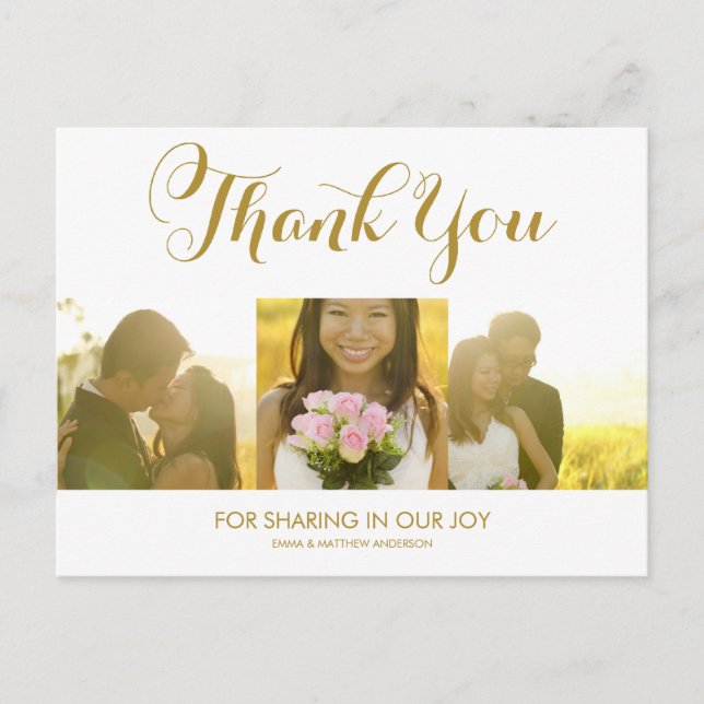 WHIMSICAL SCRIPT | WEDDING THANK YOU POSTCARD (Front)