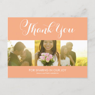 WHIMSICAL SCRIPT   WEDDING THANK YOU POSTCARD