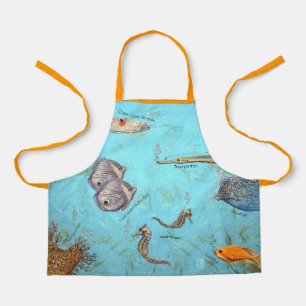 Whimsical Sea Creatures Kid's All-Over Print Apron