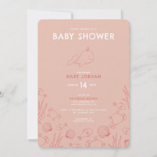 Whimsical Sea Themed Baby Shower Invitation