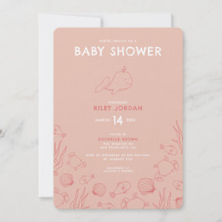 Whimsical Sea Themed Baby Shower Invitation