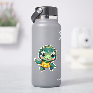 Whimsical sea turtle sticker for kids