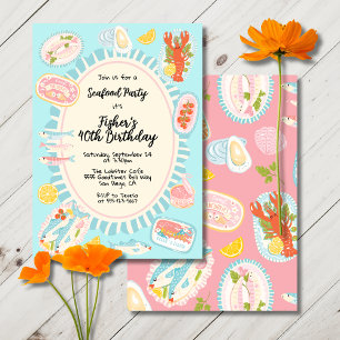 Whimsical Seafood Party Invitation