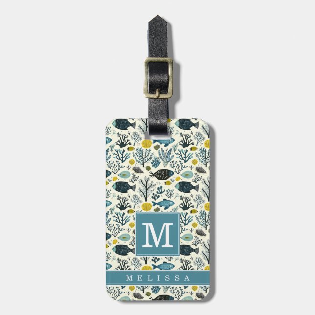Whimsical Sealife Luggage Tag (Front Vertical)