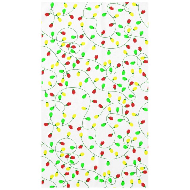 whimsical seamless christmas tree lights tablecloth (Front)