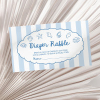Whimsical Seashell Baby Shower Diaper Raffle 