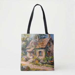 Whimsical Seaside Cottage Cottagecore Tote Bag