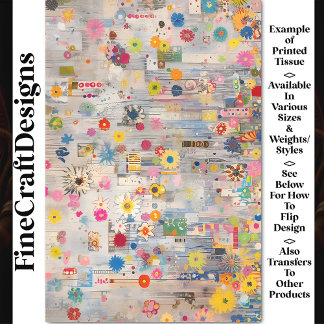 Whimsical Shabby Chic Retro Collage BP6B Decoupage Tissue Paper