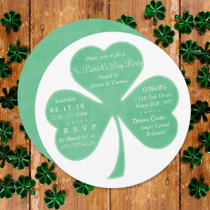 Whimsical Shamrock St. Patrick's Day Party Invitation