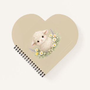 Whimsical Sheep and Wildflowers for a Charming Notebook