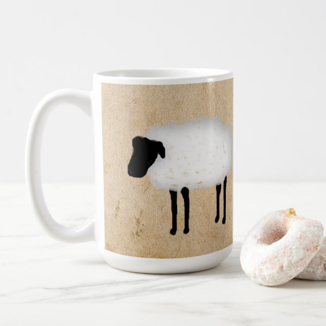 Whimsical Sheep Coffee Mug (With Donut)