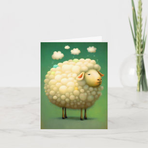 Whimsical Sheep Painting Card