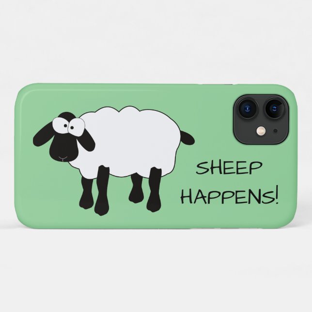 Whimsical Sheep "Sheep Happens" Case-Mate iPhone Case (Back (Horizontal))