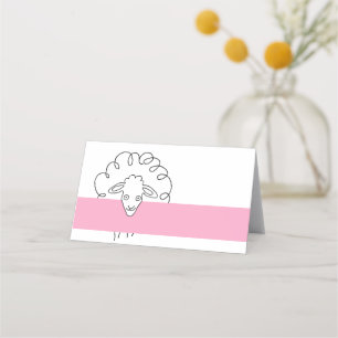 Whimsical Sheep Spring Place Card