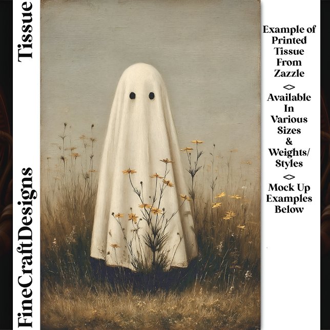 Whimsical Sheet Ghost in Wildflowers DV6 Decoupage (Creator Uploaded)