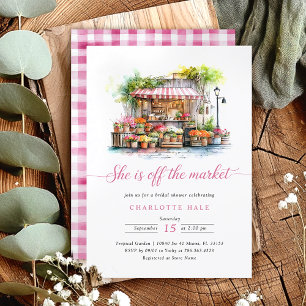 Whimsical She's Fresh off the Market Bridal Shower Invitation