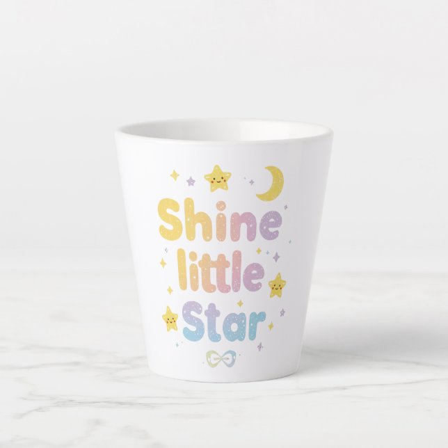 Whimsical "Shine Little Star" for Kids Room Latte Mug (Front)
