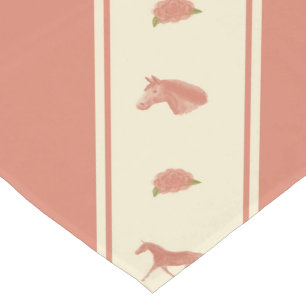 Whimsical Show Pony Horse Pattern Short Table Runner