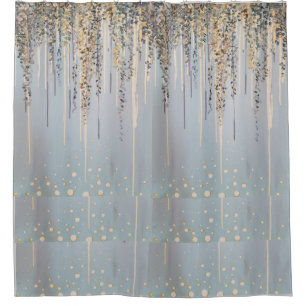 WHIMSICAL SHOWER CURTAIN FLORAL AND BUBBLES