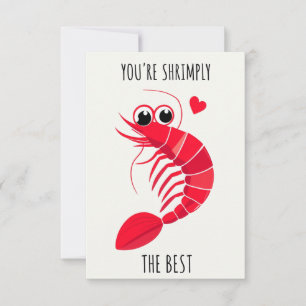 Whimsical Shrimp Character Illustration for Fun Card