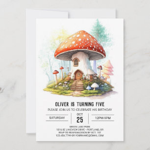Whimsical Shroom Birthday Invitation