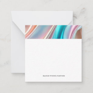 Whimsical Silk Detail Square Note Cards
