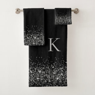Black And Silver Bath Towels Zazzle UK