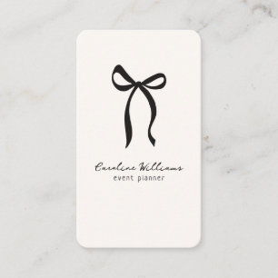 Whimsical simple bow, QR code Event Planning Business Card