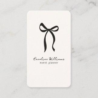 Whimsical simple bow, QR code Event Planning  Business Card