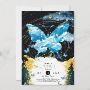 Whimsical Simple Butterfly Birthday Invitation