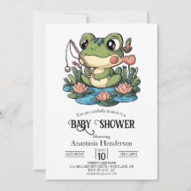 Whimsical Simple Frog Baby Shower