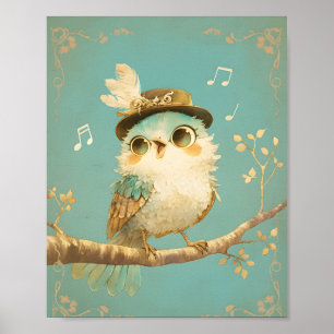 Whimsical Singing Bird Nursery Wall Art 