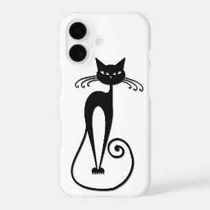 Whimsical Skinny Black Cat