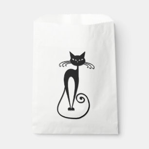 Whimsical Skinny Black Cat Favour Bags