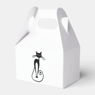 Whimsical Skinny Black Cat Favour Box