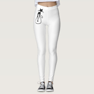 Whimsical Skinny Black Cat Leggings