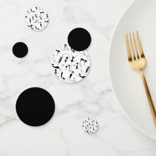Whimsical Skinny Black Cat Pattern Confetti