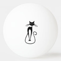 Whimsical Skinny Black Cat