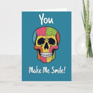 Whimsical Skull Birthday Card