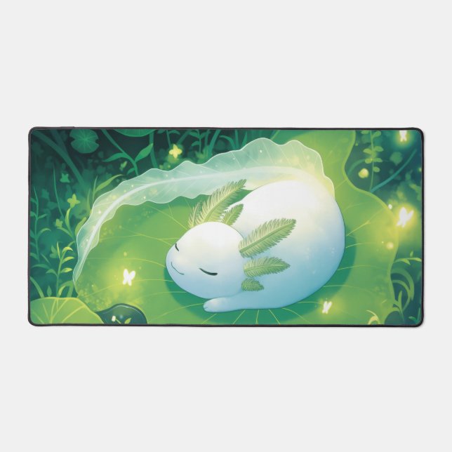 Whimsical Sleeping Axolotl on Magical Lily Pad (Front)