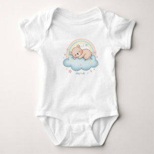 Whimsical Sleeping Bear on Cloud Baby Bodysuit 
