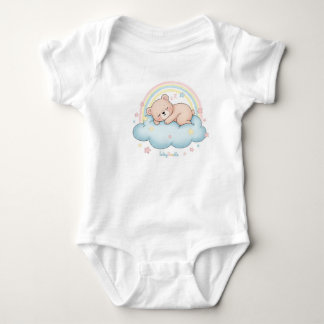 Whimsical Sleeping Bear on Cloud Baby Bodysuit 