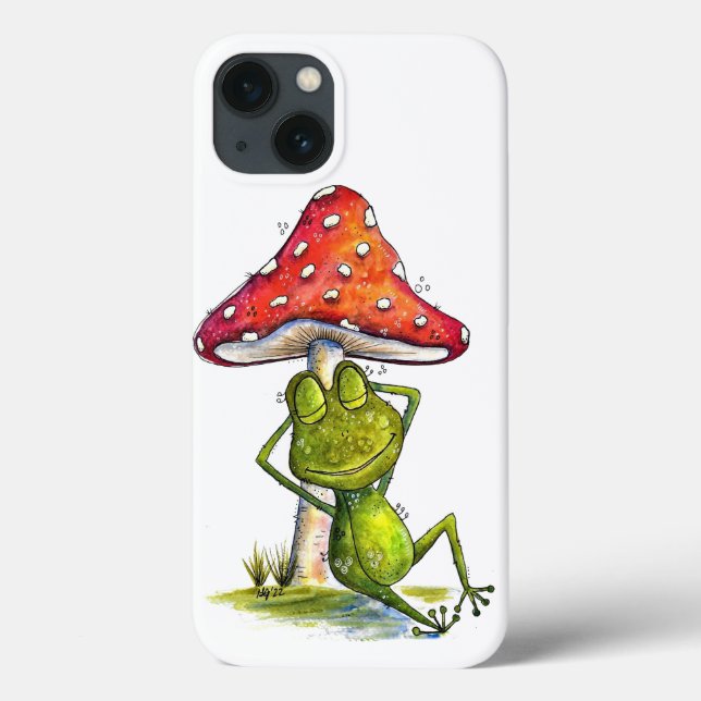 Whimsical Sleeping Frog Under a Mushroom Case-Mate iPhone Case (Back)