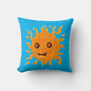 Whimsical Smiling Sun Cushion