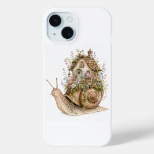 Whimsical Snail House Cottagecore iPhone 15 Case