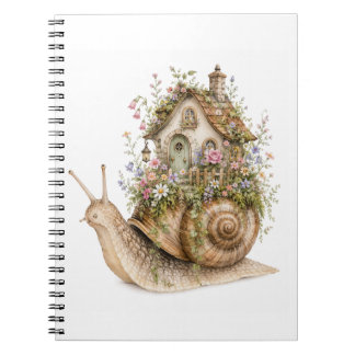 Whimsical Snail House Cottagecore Notebook