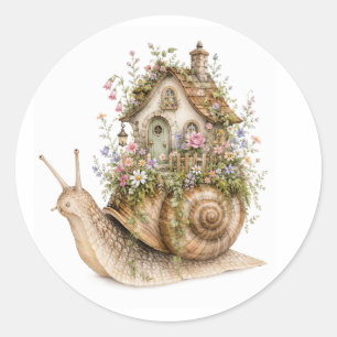 Whimsical Snail House Cottagecore Sticker