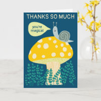Whimsical Snail on Magical Mushroom CUSTOM Thanks