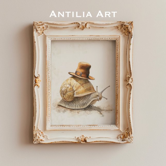 Whimsical Snail Painting Slug Gastropod Mollusc Poster (Creator Uploaded)